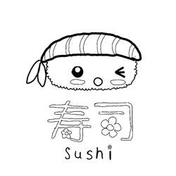 Dessin à colorier: Sushi (Alimentation et Nutrition) #209232 - Coloriages à Imprimer Gratuits
