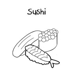 Dessin à colorier: Sushi (Alimentation et Nutrition) #209236 - Coloriages à Imprimer Gratuits