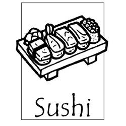 Dessin à colorier: Sushi (Alimentation et Nutrition) #209238 - Coloriages à Imprimer Gratuits