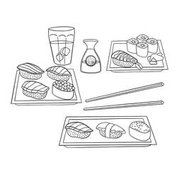 Dessin à colorier: Sushi (Alimentation et Nutrition) #209242 - Coloriages à Imprimer Gratuits
