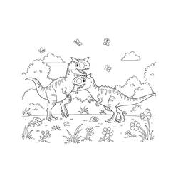Dessin à colorier: Carnotaurus (Animaux préhistoriques) #221241 - Coloriages à Imprimer Gratuits