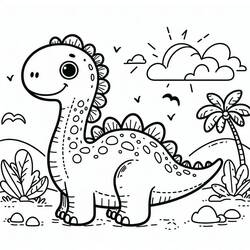 Coloriage Dinosaure (Animaux préhistoriques) #216728 à imprimer et colorier