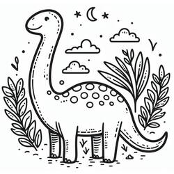 Dessin à colorier: Diplodocus (Animaux préhistoriques) #212442 - Coloriages à Imprimer Gratuits