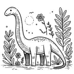 Dessin à colorier: Diplodocus (Animaux préhistoriques) #212443 - Coloriages à Imprimer Gratuits