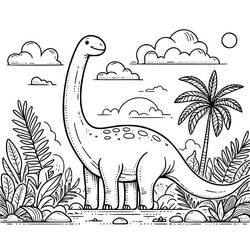 Dessin à colorier: Diplodocus (Animaux préhistoriques) #212449 - Coloriages à Imprimer Gratuits