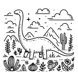 Dessin à colorier: Diplodocus (Animaux préhistoriques) #212452 - Coloriages à Imprimer Gratuits