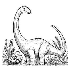 Dessin à colorier: Diplodocus (Animaux préhistoriques) #212453 - Coloriages à Imprimer Gratuits