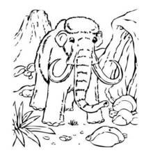 Dessin à colorier: Mammouth (Animaux préhistoriques) #19183 - Coloriages à Imprimer Gratuits