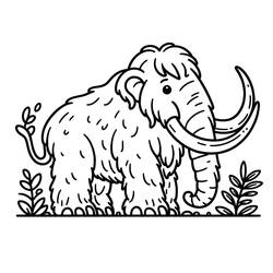 Dessin à colorier: Mammouth (Animaux préhistoriques) #212511 - Coloriages à Imprimer Gratuits