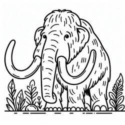 Dessin à colorier: Mammouth (Animaux préhistoriques) #212512 - Coloriages à Imprimer Gratuits