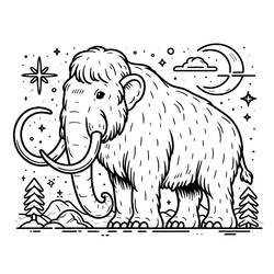 Dessin à colorier: Mammouth (Animaux préhistoriques) #212514 - Coloriages à Imprimer Gratuits