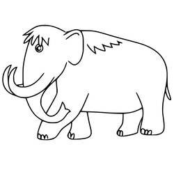 Dessin à colorier: Mammouth (Animaux préhistoriques) #212517 - Coloriages à Imprimer Gratuits