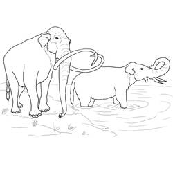Dessin à colorier: Mammouth (Animaux préhistoriques) #212520 - Coloriages à Imprimer Gratuits