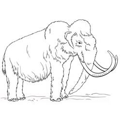 Dessin à colorier: Mammouth (Animaux préhistoriques) #212523 - Coloriages à Imprimer Gratuits