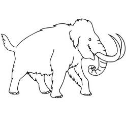 Dessin à colorier: Mammouth (Animaux préhistoriques) #212525 - Coloriages à Imprimer Gratuits