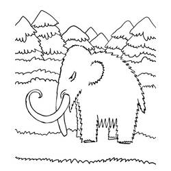 Dessin à colorier: Mammouth (Animaux préhistoriques) #212531 - Coloriages à Imprimer Gratuits