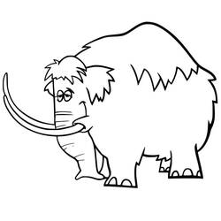 Dessin à colorier: Mammouth (Animaux préhistoriques) #212542 - Coloriages à Imprimer Gratuits