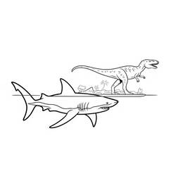 Dessin à colorier: Mégalodon (Animaux préhistoriques) #220703 - Coloriages à Imprimer Gratuits