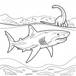 Dessin à colorier: Mégalodon (Animaux préhistoriques) #220706 - Coloriages à Imprimer Gratuits