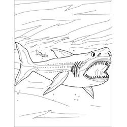Dessin à colorier: Mégalodon (Animaux préhistoriques) #220709 - Coloriages à Imprimer Gratuits