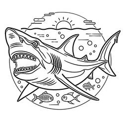 Dessin à colorier: Mégalodon (Animaux préhistoriques) #220719 - Coloriages à Imprimer Gratuits