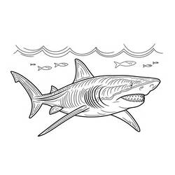 Dessin à colorier: Mégalodon (Animaux préhistoriques) #220725 - Coloriages à Imprimer Gratuits