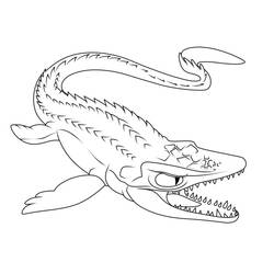 Dessin à colorier: Mosasaure (Animaux préhistoriques) #218360 - Coloriages à Imprimer Gratuits