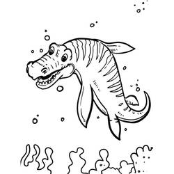 Dessin à colorier: Mosasaure (Animaux préhistoriques) #218363 - Coloriages à Imprimer Gratuits