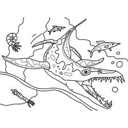 Dessin à colorier: Mosasaure (Animaux préhistoriques) #218365 - Coloriages à Imprimer Gratuits