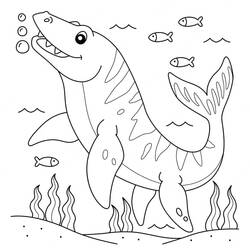 Dessin à colorier: Mosasaure (Animaux préhistoriques) #218369 - Coloriages à Imprimer Gratuits