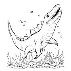 Dessin à colorier: Mosasaure (Animaux préhistoriques) #218373 - Coloriages à Imprimer Gratuits