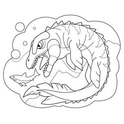 Dessin à colorier: Mosasaure (Animaux préhistoriques) #218375 - Coloriages à Imprimer Gratuits