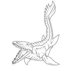 Dessin à colorier: Mosasaure (Animaux préhistoriques) #218377 - Coloriages à Imprimer Gratuits
