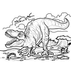 Dessin à colorier: T-Rex (Animaux préhistoriques) #180061 - Coloriages à Imprimer Gratuits