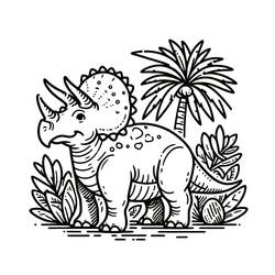 Dessin à colorier: Tricératops (Animaux préhistoriques) #211925 - Coloriages à Imprimer Gratuits