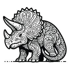 Dessin à colorier: Tricératops (Animaux préhistoriques) #211926 - Coloriages à Imprimer Gratuits