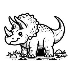 Dessin à colorier: Tricératops (Animaux préhistoriques) #211927 - Coloriages à Imprimer Gratuits