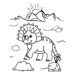 Dessin à colorier: Tricératops (Animaux préhistoriques) #211943 - Coloriages à Imprimer Gratuits