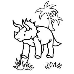 Dessin à colorier: Tricératops (Animaux préhistoriques) #211956 - Coloriages à Imprimer Gratuits