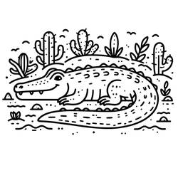 Coloriage Alligator (Animaux) #210190 à imprimer et colorier