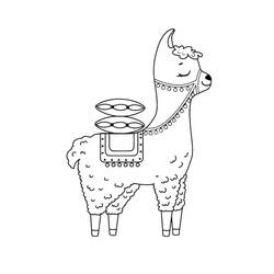 Dessin à colorier: Alpaga (Animaux) #217297 - Coloriages à Imprimer Gratuits