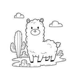 Dessin à colorier: Alpaga (Animaux) #217299 - Coloriages à Imprimer Gratuits