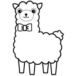 Dessin à colorier: Alpaga (Animaux) #217314 - Coloriages à Imprimer Gratuits