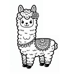Dessin à colorier: Alpaga (Animaux) #217316 - Coloriages à Imprimer Gratuits
