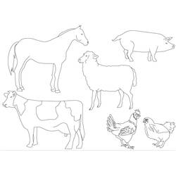 Coloriage Animaux de ferme (Animaux) #198125 à imprimer et colorier
