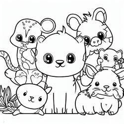 Dessins à colorier: Animaux Mignon - Coloriages à Imprimer Gratuits