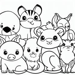 Coloriage Animaux Mignon (Animaux) #189913 à imprimer et colorier