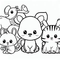 Coloriage Animaux Mignon (Animaux) #189918 à imprimer et colorier