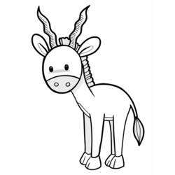 Dessin à colorier: Antilope (Animaux) #22616 - Coloriages à imprimer