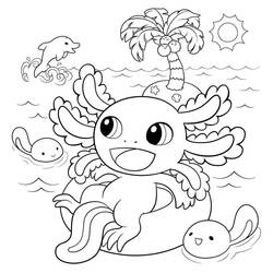 Dessin à colorier: Axolotl (Animaux) #184581 - Coloriages à Imprimer Gratuits